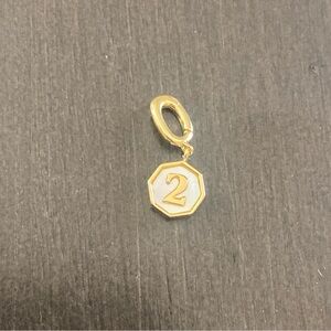 Gorjana 18K Gold Plated Enamel Detail Vintage Number 2 Parker Charm